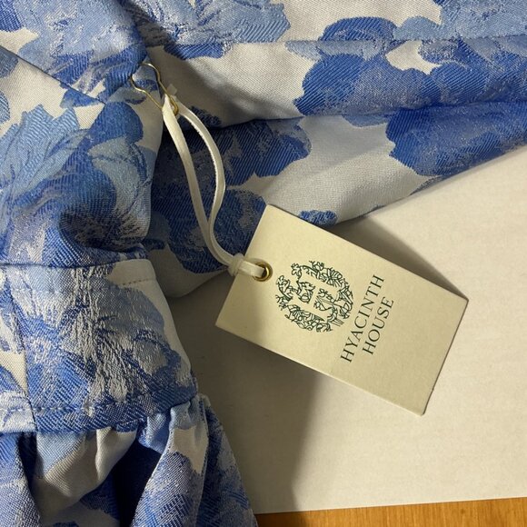 Tuckernuck Hyacinth House Blue Jacquard Puff Sleeve Eleanor Blouse NWT S - Picture 7 of 8